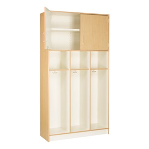 84" H Three-Wide Double-Tier Lockers without Doors - Shown in Maple